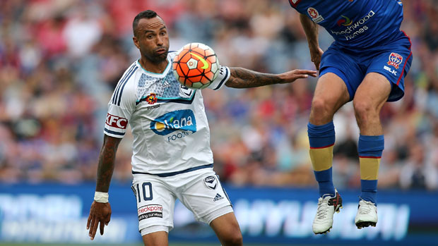 Archie Thompson in action for Melbourne Victory in Season 11 against Newcastle Jets.