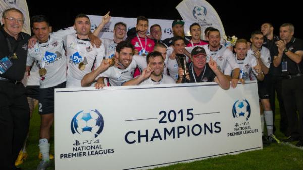 Blacktown City celebrate their 2015 PS4 NPL championship. Images courtesy: Vince Caratozzolo